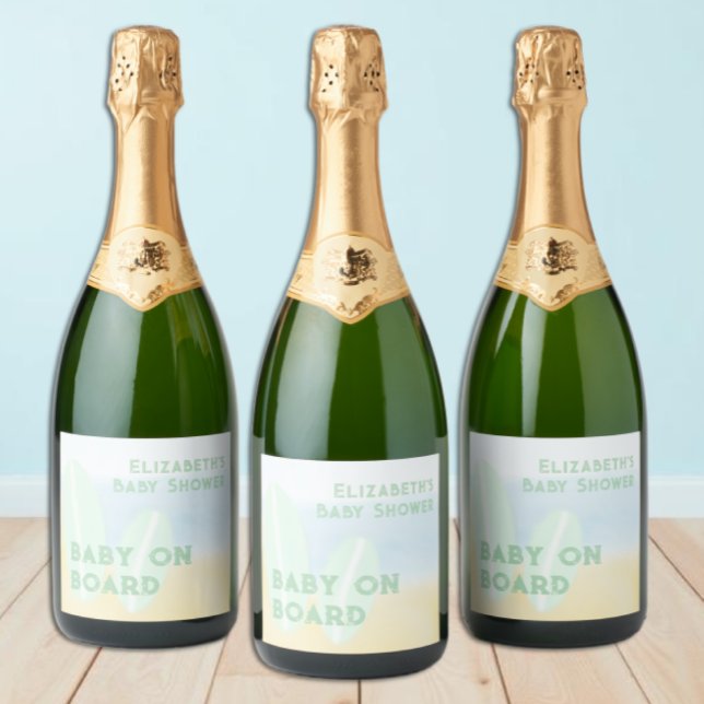 Baby an Bord Surfbrett Beach Wasserfarbe Babydusch (Von Creator hochgeladen)