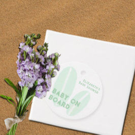 Baby an Bord Surfbrett Beach Wasserfarbe Babydusch Geschenkanhänger