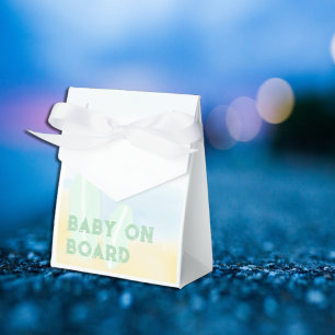 Baby an Bord Surfbrett Beach Wasserfarbe Babydusch Geschenkschachtel