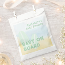 Baby an Bord Surfbrett Beach Wasserfarbe Babydusch Geschenktütchen