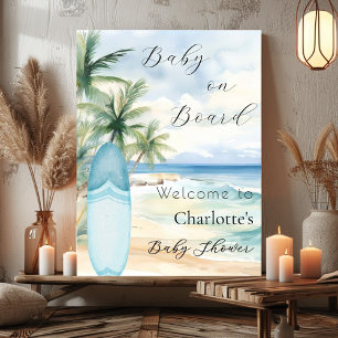 Baby an Bord Surfbrett Begrüßung Baby Dusche Poster