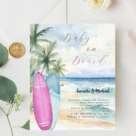 Baby an Bord Surfbrett Mädchen Junge Gender Reveal