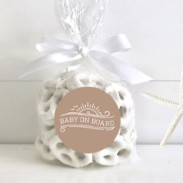 Baby an Bord Surfbrett Neutrale Babydusche Runder Aufkleber