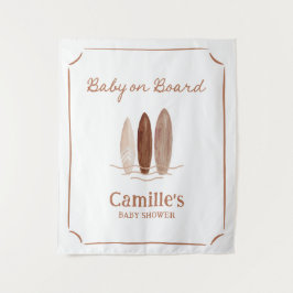 Baby an Bord Surfdusche Begrüßungsband Wandteppich