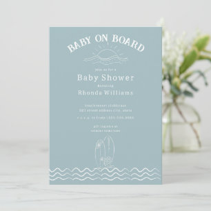Baby an Bord Surfen Green Beach Baby Dusche Einladung