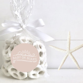 Baby an Bord Surfen Pink Baby Dusche Runder Aufkleber