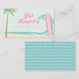 Baby an Bord Surfing Baby Shower Registry Begleitkarte