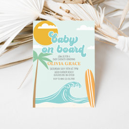 Baby an Bord Surfing Beach Baby Dusche Einladung
