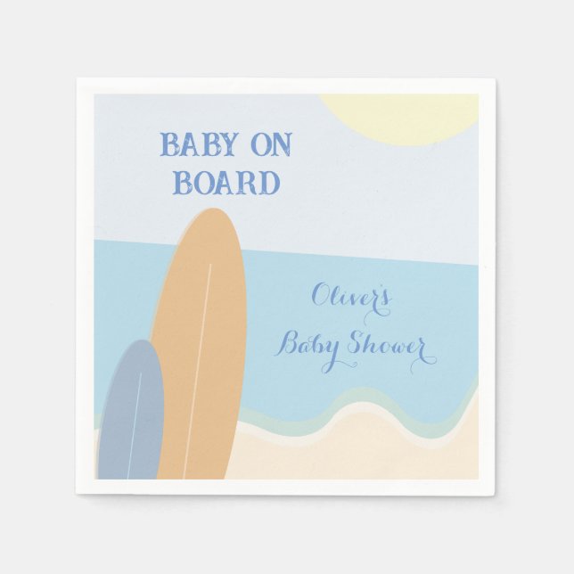 Baby an Bord Surfing Beach Baby Dusche Serviette (Vorderseite)