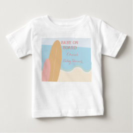 Baby an Bord Surfing Beach Baby Dusche T-shirt