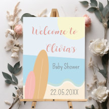 Baby an Bord Surfing Beach Baby Dusche Willkommen