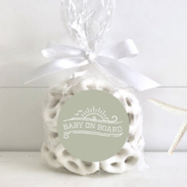 Baby an Bord Surfing Green Baby Dusche Runder Aufkleber