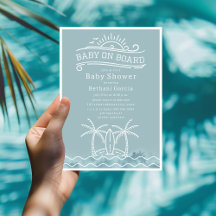 Baby an Bord Surfwellen Blue Baby Dusche