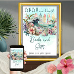 Baby an Bord Tropical Surfbücher und Geschenke Poster<br><div class="desc">Das exotische Design "Baby on Board" mit tropischem Surfdesign ist ein BabyduschTemplate mit einem geschlechtsneutralen Thema und tropischem Flair. Das Design zeigt eine Gruppe von farbenfrohen Surfbrettern mit dem Ozean und eine spektakuläre Welle inmitten einer wunderschönen tropischen Blumenlandschaft. Die Farbgestaltung in den Farben Grün, Blau, Rosa und Gelb wirkt beruhigend...</div>