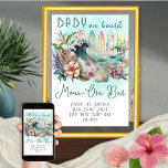 Baby an Bord Tropical Surfing Mama-Osa Bar Poster<br><div class="desc">Das exotische Design "Baby on Board" mit tropischem Surfdesign ist ein BabyduschTemplate mit einem geschlechtsneutralen Thema und tropischem Flair. Das Design zeigt eine Gruppe von farbenfrohen Surfbrettern mit dem Ozean und eine spektakuläre Welle inmitten einer wunderschönen tropischen Blumenlandschaft. Die Farbgestaltung in den Farben Grün, Blau, Rosa und Gelb wirkt beruhigend...</div>