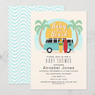 Baby an Bord Van Gender-Neutral Baby Shower Invit Einladung