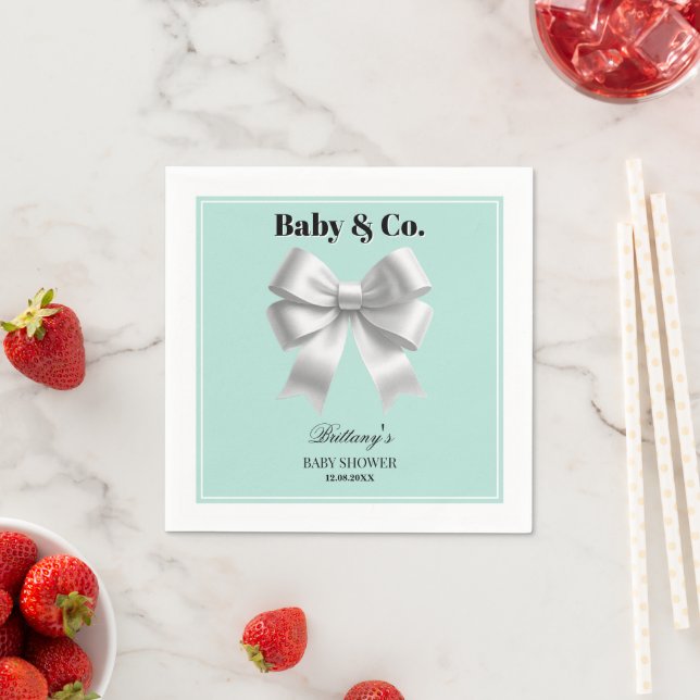 Baby and Co. Elegant Bow Baby Shower Serviette (Beispiel)