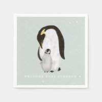 Baby and Mama Penguin Blue Winter Boy Baby Showdus