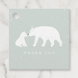 Baby and Mama Polar Bear Winter Blue Baby Dusche Geschenkanhänger