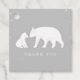 Baby and Mama Polar Bear Winter Gray Baby Dusche Geschenkanhänger