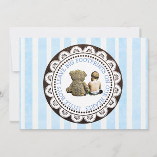 Baby and Teddy Bear Boys Kinderdusche Einladung