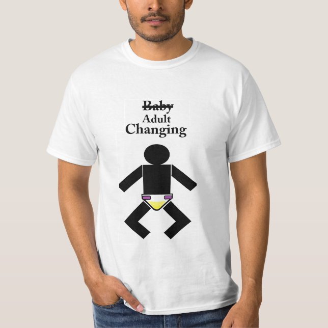 Baby-Änderungs-Zeit-T-Shirt AB erwachsenes T-Shirt (Vorderseite)