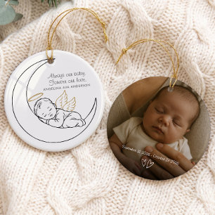 Baby Angel Infant Verluste Foto Erinnerungsstück Keramik Ornament