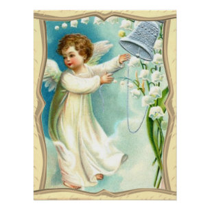 Baby Angel mit Blue Bell Poster
