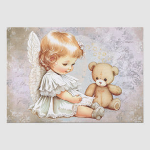 Baby Angel und Teddy Bear Watercolor Seidenpapier