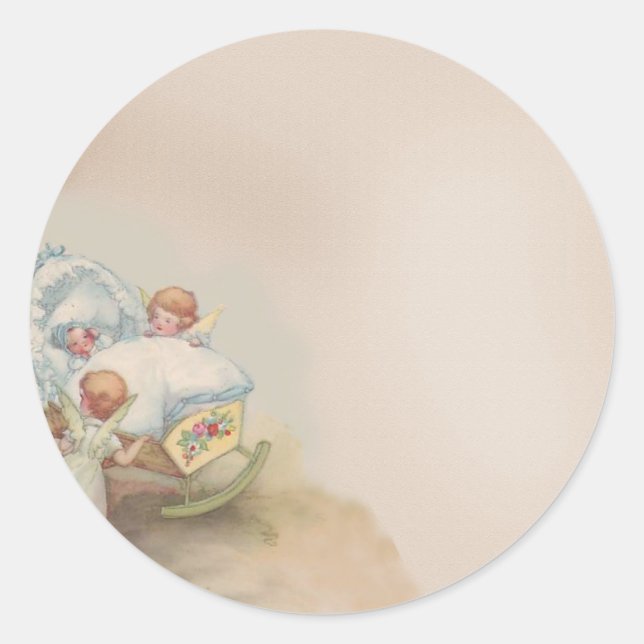 Baby Angels Runder Aufkleber (Vorderseite)