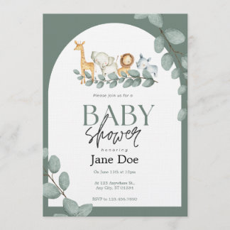 Baby Animal Baby Shower Invitation Einladung