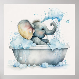 Baby Animal for Kinderzimmer, Niedliches Elefanten Poster