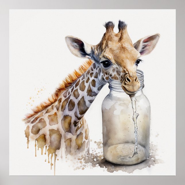 Baby Animal for Kinderzimmer, Niedliches Giraffenp Poster (Vorne)