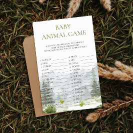 Baby Animal Game Adventure Mountain Baby Dusche Flyer