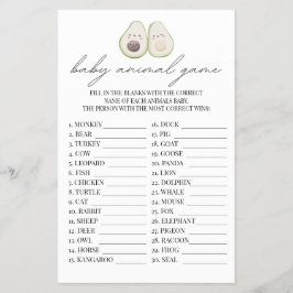 Baby Animal Game Avocado Holy Guacamole Dusche Flyer