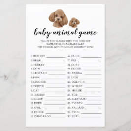 Baby Animal Game Brown Toy Poodle Watercolor