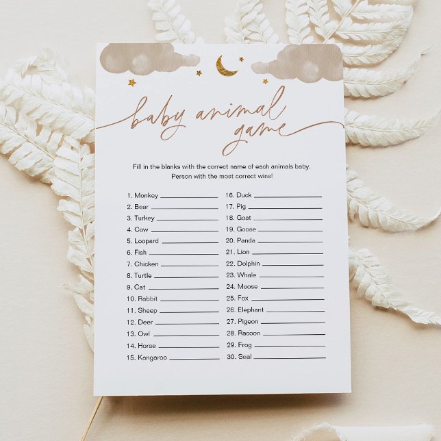 Baby Animal Game Twinkle Little Star Baby Dusche Einladung (Von Creator hochgeladen)