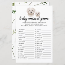 Baby Animal Game White Maltese Dog Watercolor