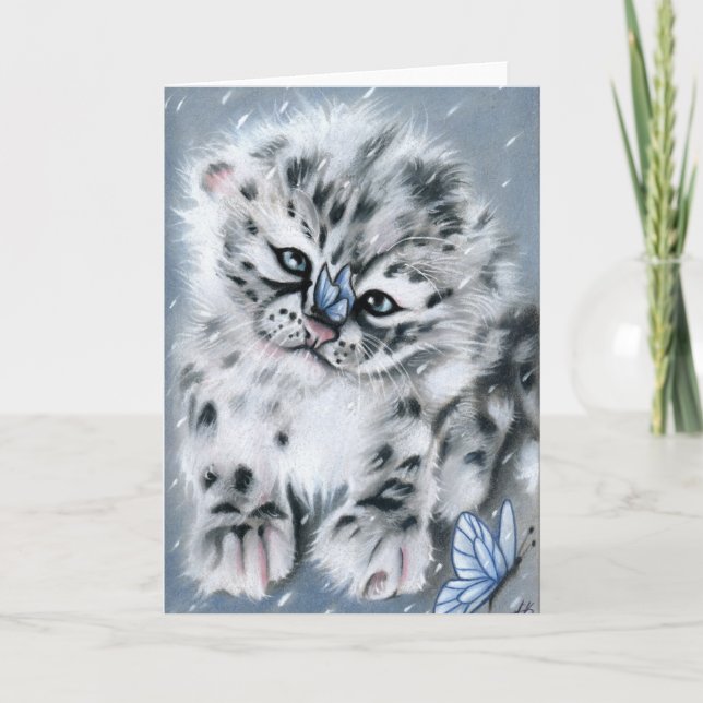 Baby Animal Grußkarte für Snow Leopard Karte (Vorderseite)