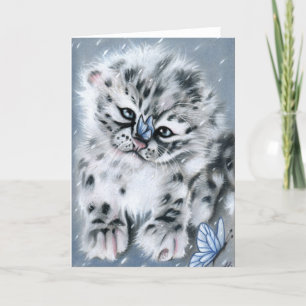 Baby Animal Grußkarte für Snow Leopard Karte