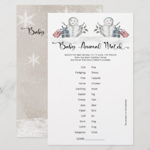 Baby Animal Match Snowman Baby Dusche