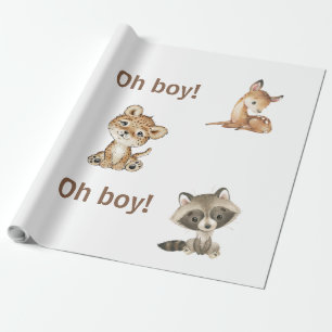 Baby Animal Oh Boy Baby Dusche Geschenkpapier