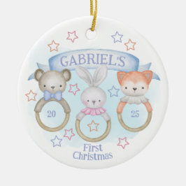 Baby Animal Rattles Baby's First Christmas Keramik Ornament