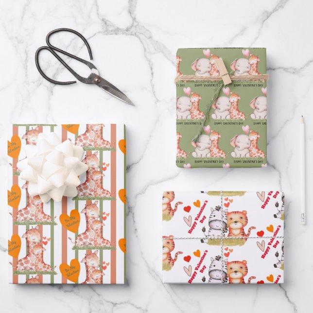 Baby Animal Valentines Geschenkpapier Set (Von Creator hochgeladen)