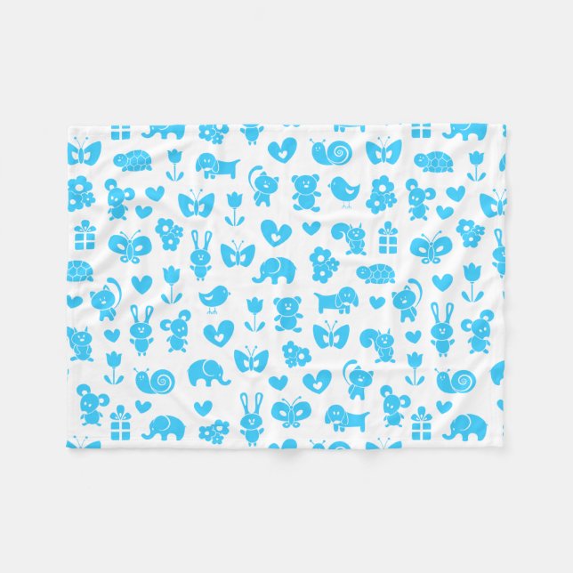 Baby Animals Baby Blanket Fleecedecke (Vorderseite (Horizontal))