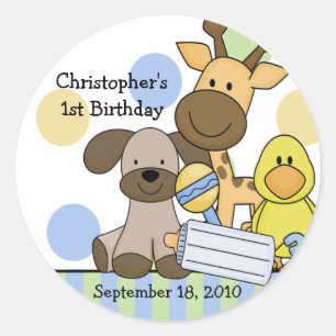 Baby Animals Babyduschenaufkleber Runder Aufkleber