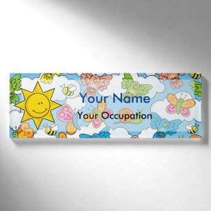 Baby Animals Backgroun Namenschild