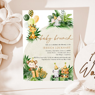 Baby Animals Fun Jungle Safari Party Baby Brunch Einladung