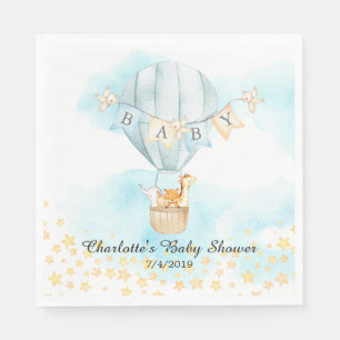 Baby Animals Hot Air Ballon Dusche Papier Napkins Serviette