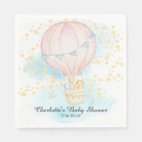 Baby Animals Hot Air Ballon Dusche Papier Napkins